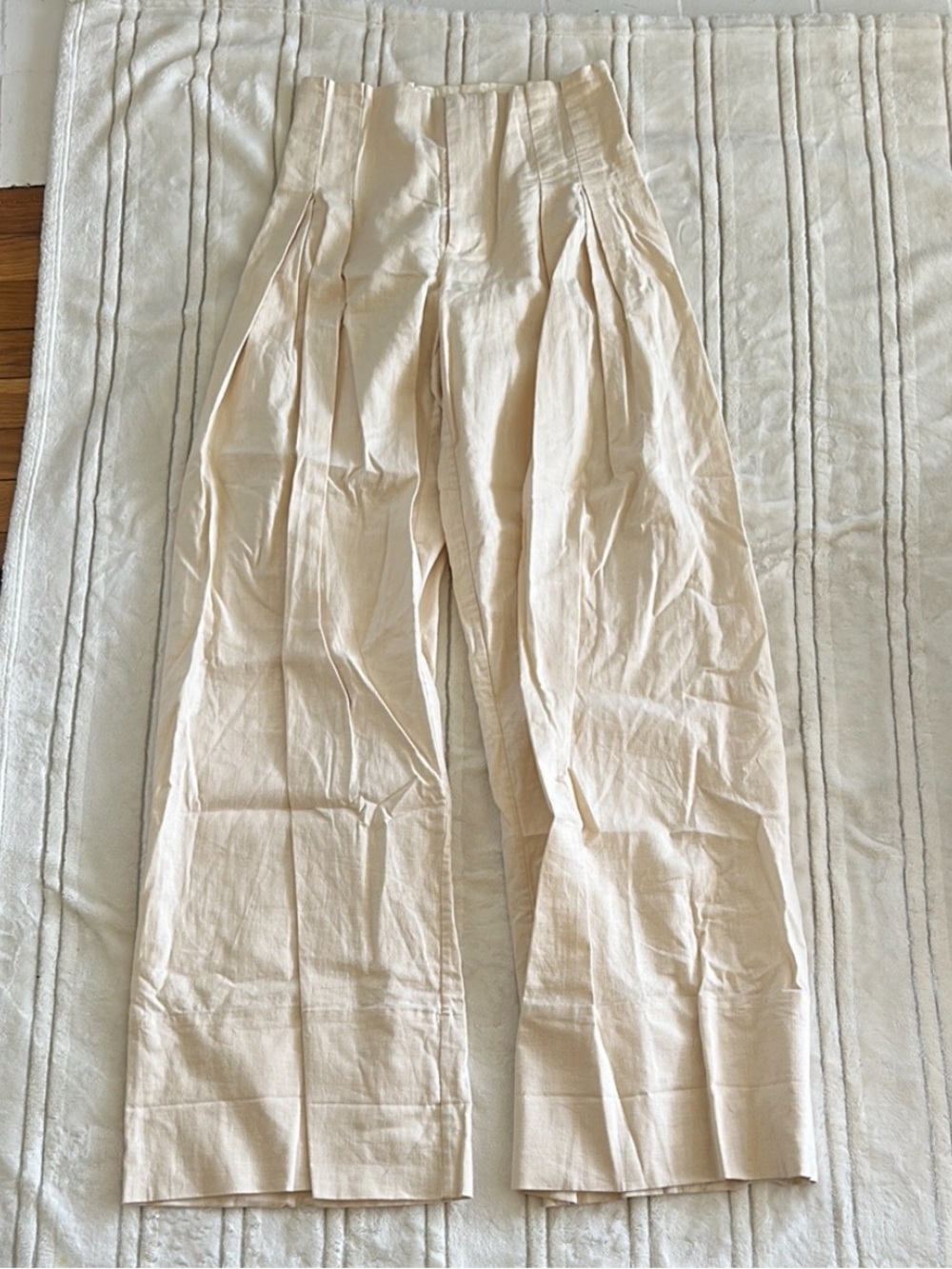 St. Agni Cream High-Rise Wide-Leg Trousers - Picture 2 of 10